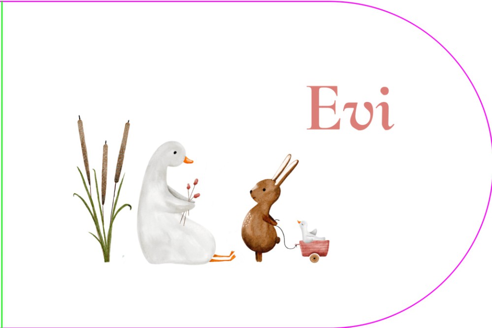 Geboortekaartje gans boogvorm