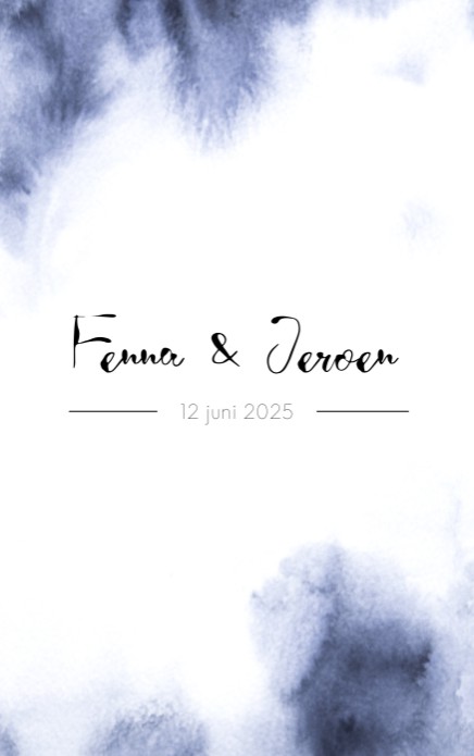 Trouwkaart aquarel spot • gevouwen • 11 x 17,5 cm