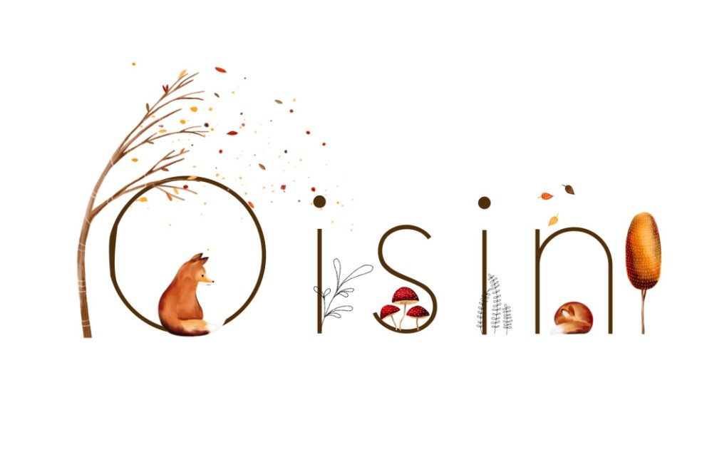 Geboortekaartje voor in de herfst met de naam en diertjes er omheen