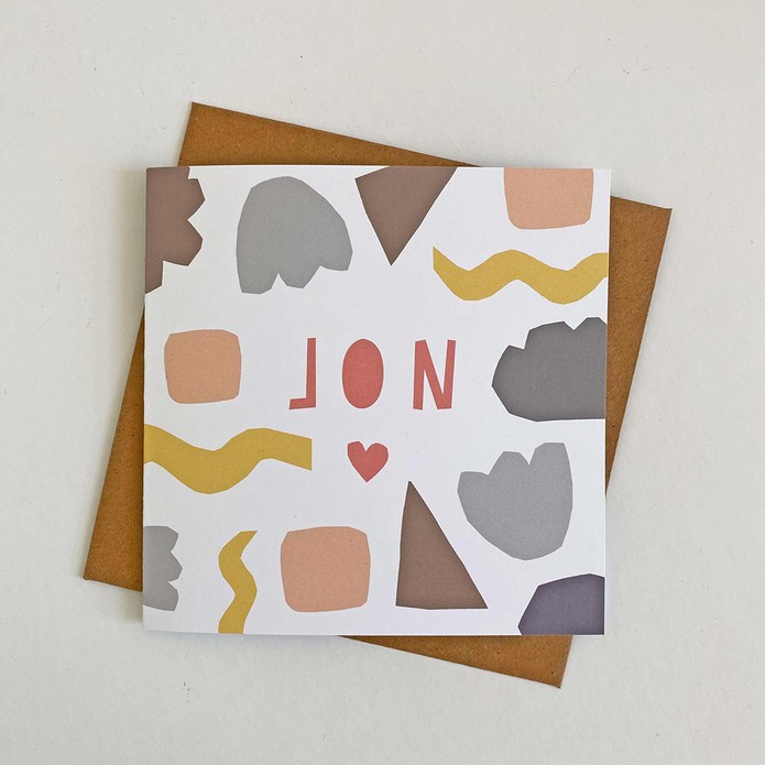 Geboortekaartje met speelse vormen