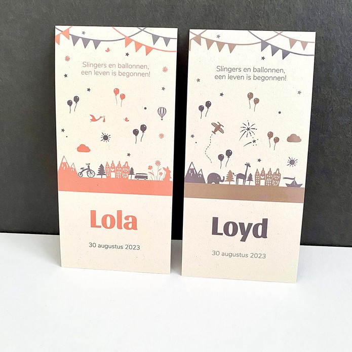 Geboortekaartje wereldbol duurzaam - Loyd