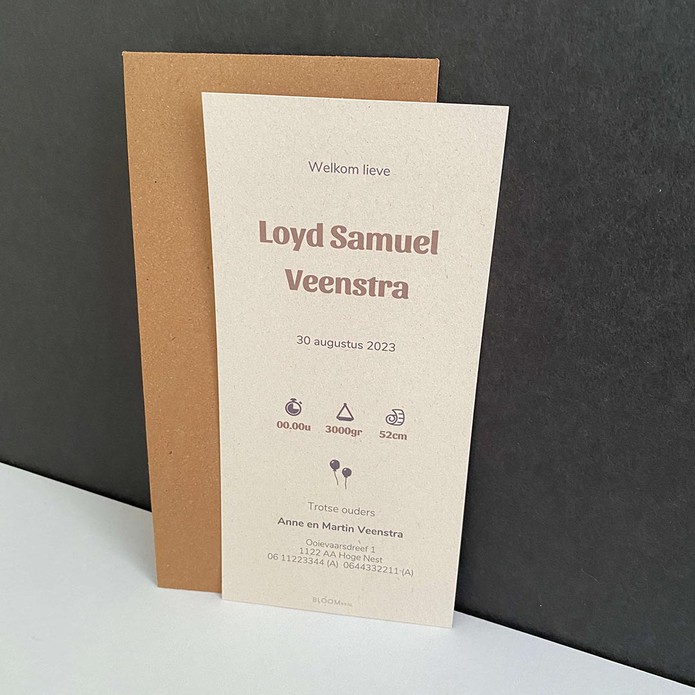 Geboortekaartje wereldbol duurzaam - Loyd