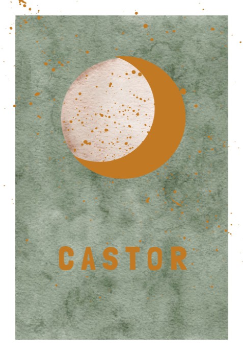 Geboortekaartje maan folie