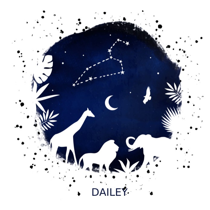 Geboortekaartje jungle blauw -  Dailey