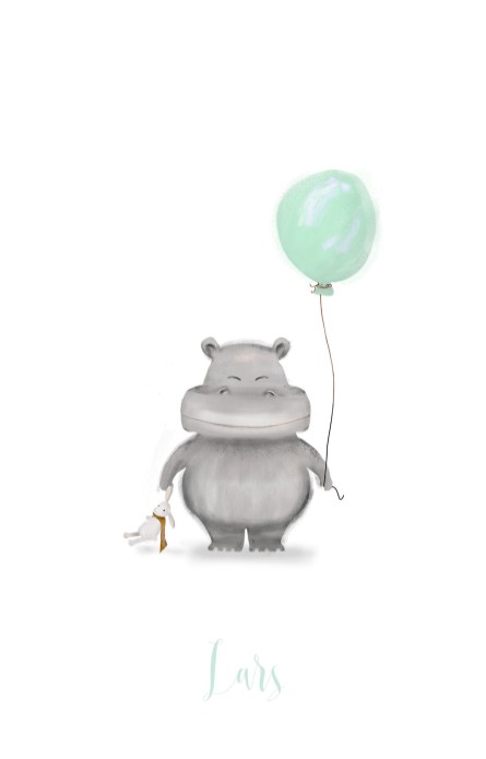 Geboortekaartje met nijlpaard