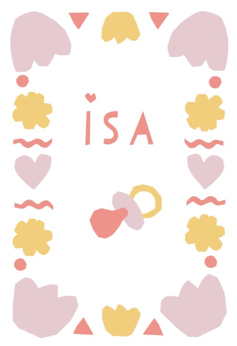 Geboortekaartje papieren bloemen