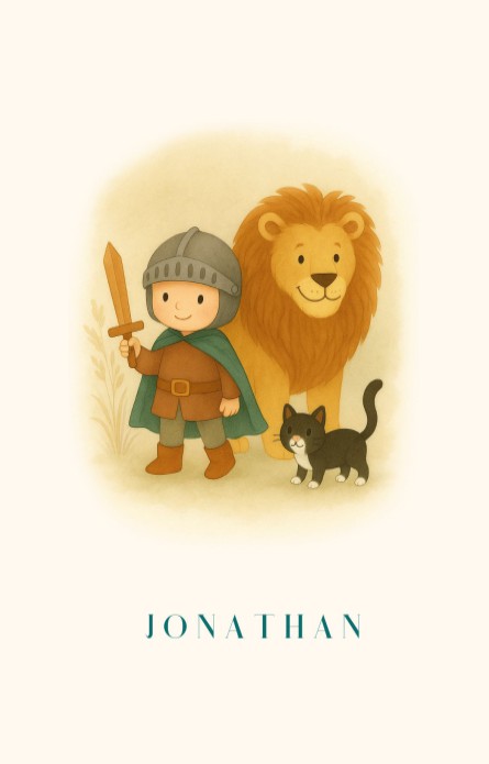 Geboortekaartje ridder en leeuw