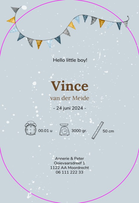 Geboortekaartje vince