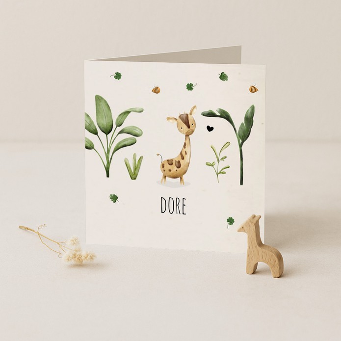 Geboortekaartje met giraffe