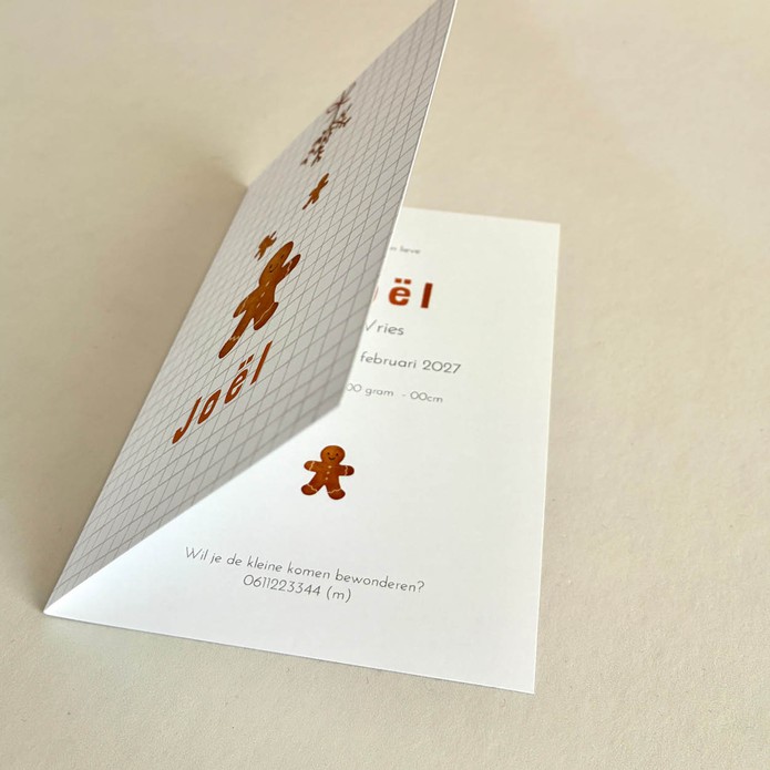 Geboortekaartje kerst koekje