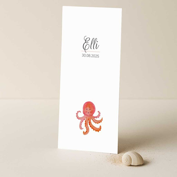 Geboortekaartje met octopus