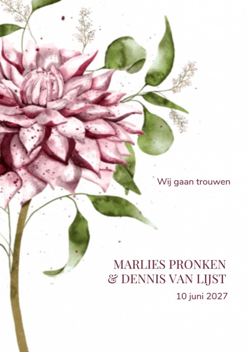 Pocketfold hoofdkaart Dahlia