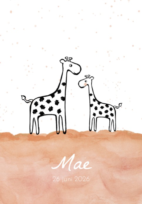 Geboorteposter giraffen