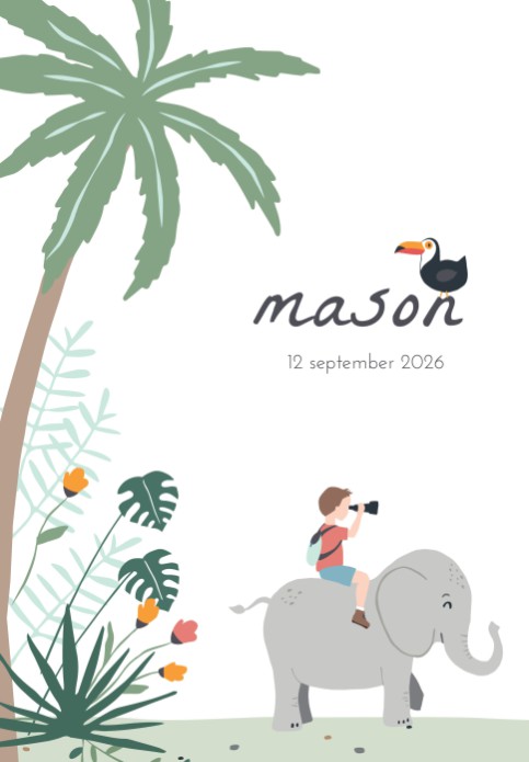 Geboorteposter olifant