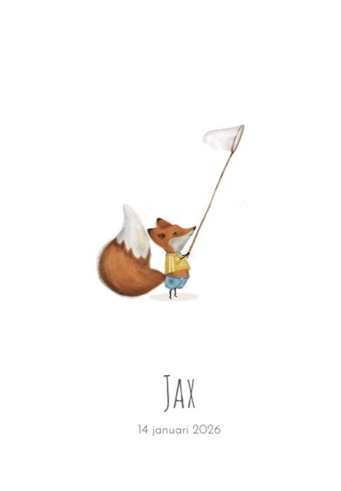 Geboorteposter vos jongen