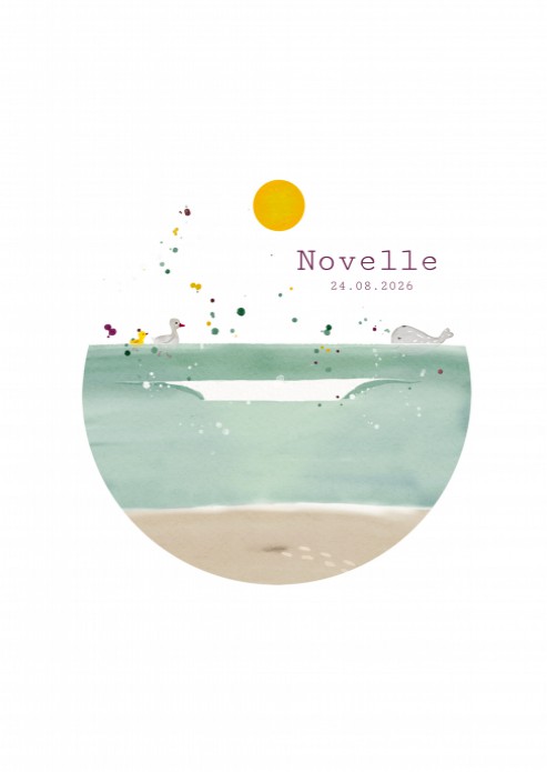 Geboorteposter strand zee