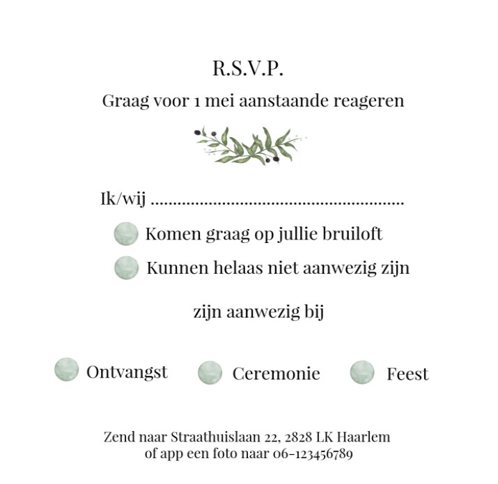 RSVP olijftakjes 10x10 cm enkel