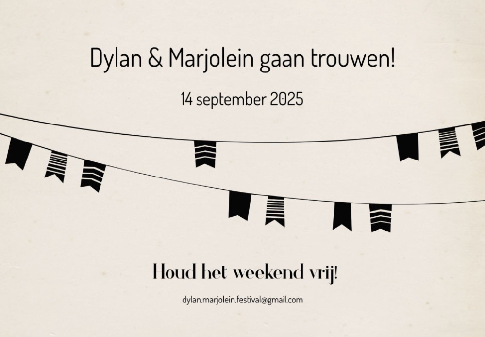 Save the date festival camping 15x10 enkel