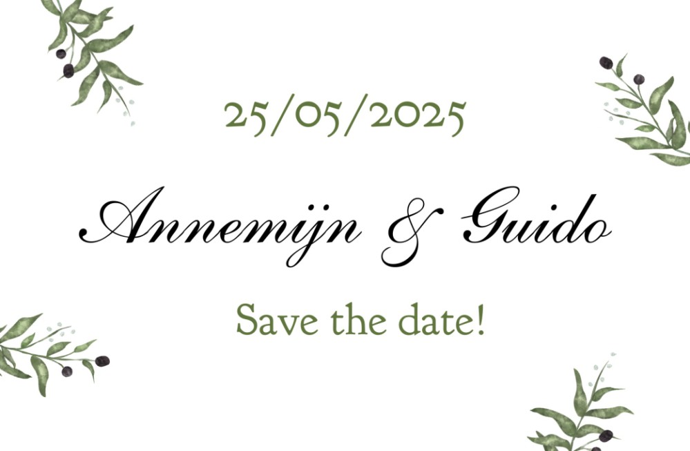 Save the date olijftakjes / 15x10 enkel
