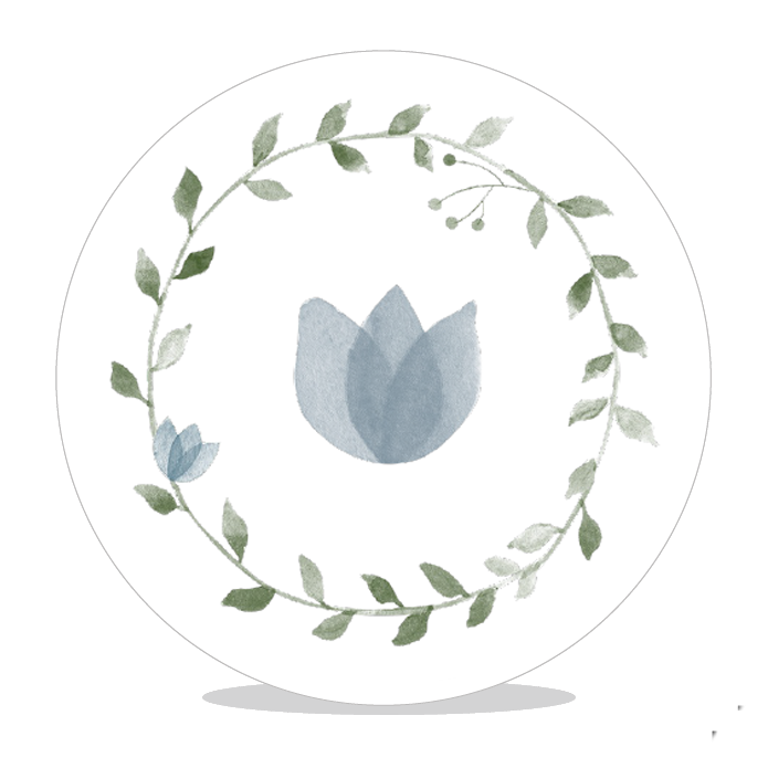 Sluitsticker aquarel bladeren