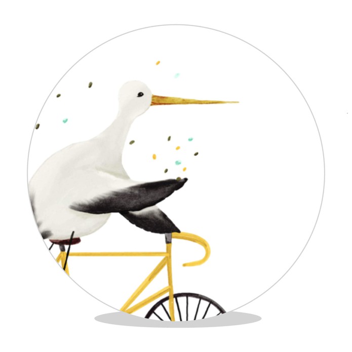 Sluitsticker ooievaar confetti