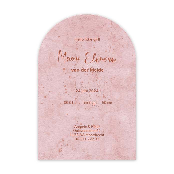 Geboortekaartje half ovaal