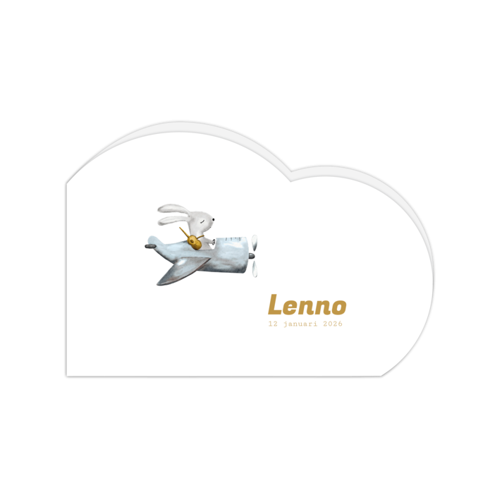 Geboortekaartje met wolkvorm