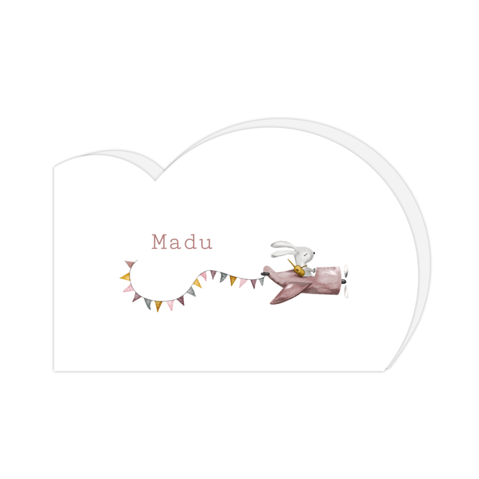 Geboortekaartje in vorm van een wolk