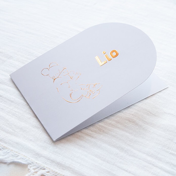 Geboortekaartje glimmende lijnen