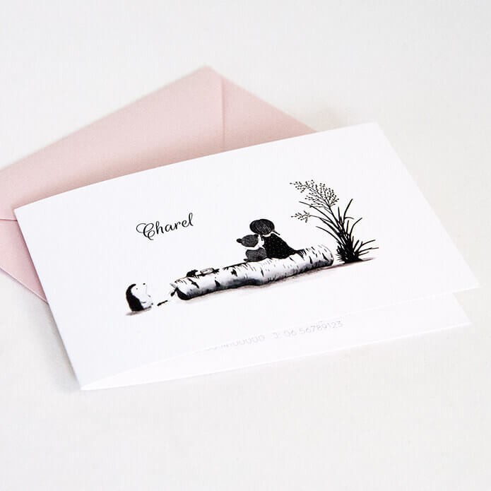 Geboortekaartje kindje met knuffelbeer