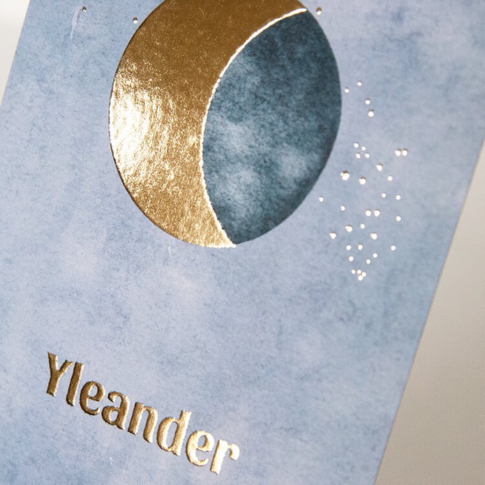 Geboortekaartje maan blauw