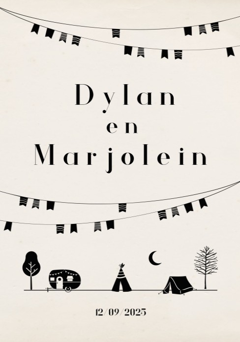 Trouwkaart festival camping