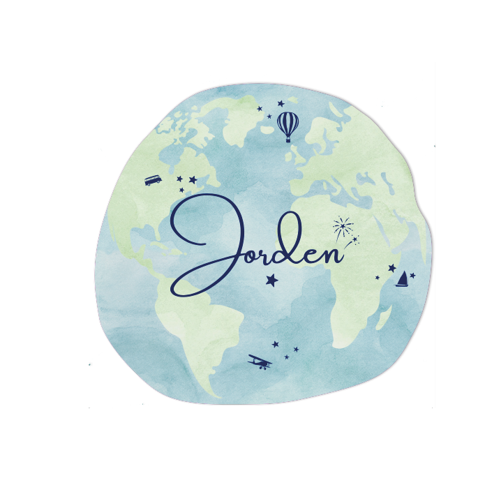 Geboortekaartje aarde wereldbol vorm